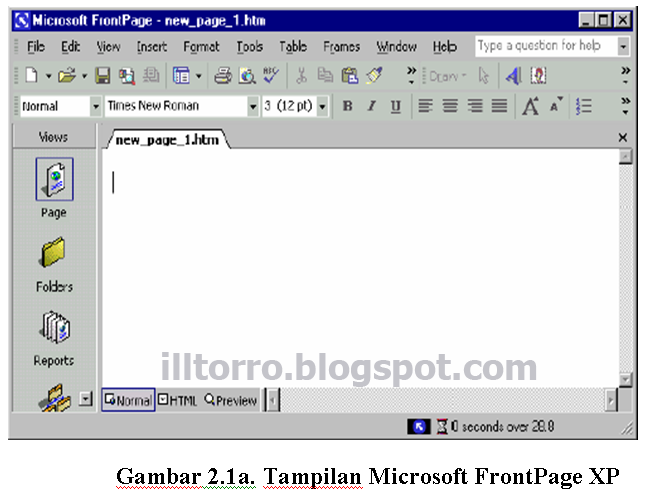 Tampilan Microsoft Frontpage,Tampilan frontpage