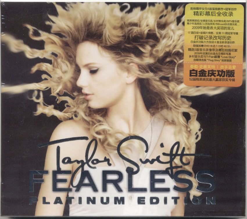 Taylor Swift Fearless Album. Taylor Swift. Fearless. Official China CD+DVD. (All codes DVD)