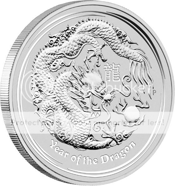 2012 Australian Lunar Dragon   .999 Fine Silver Coin   1 Kilo Size
