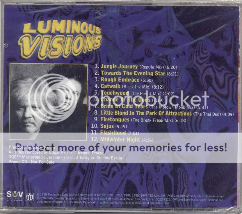 Tangerine Dream Luminous Visions Soundtrack Promo CD  