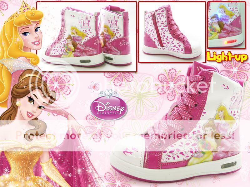 Disney Princess Kids Girls School Boots Boot Light up Shoes PS8715 